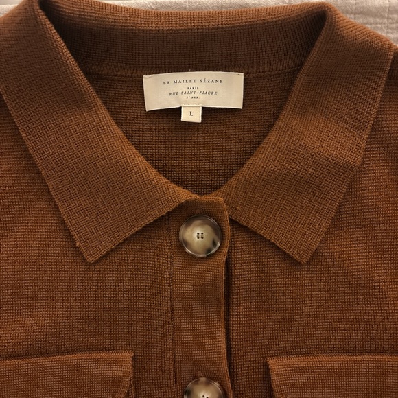 Like New Sézane Betty Cardigan in Hazelnut Size L - Picture 4 of 10